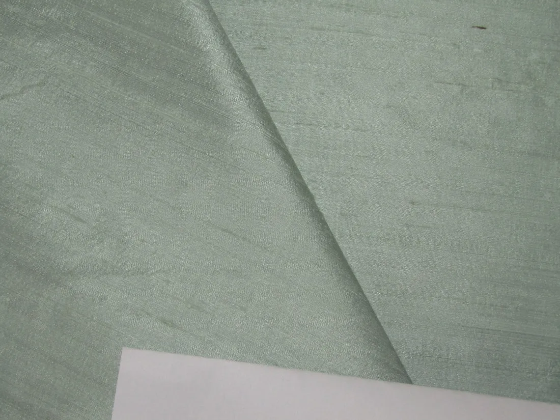 100% silk dupion pastel dusty green color 54" wide slubs MM76[6]