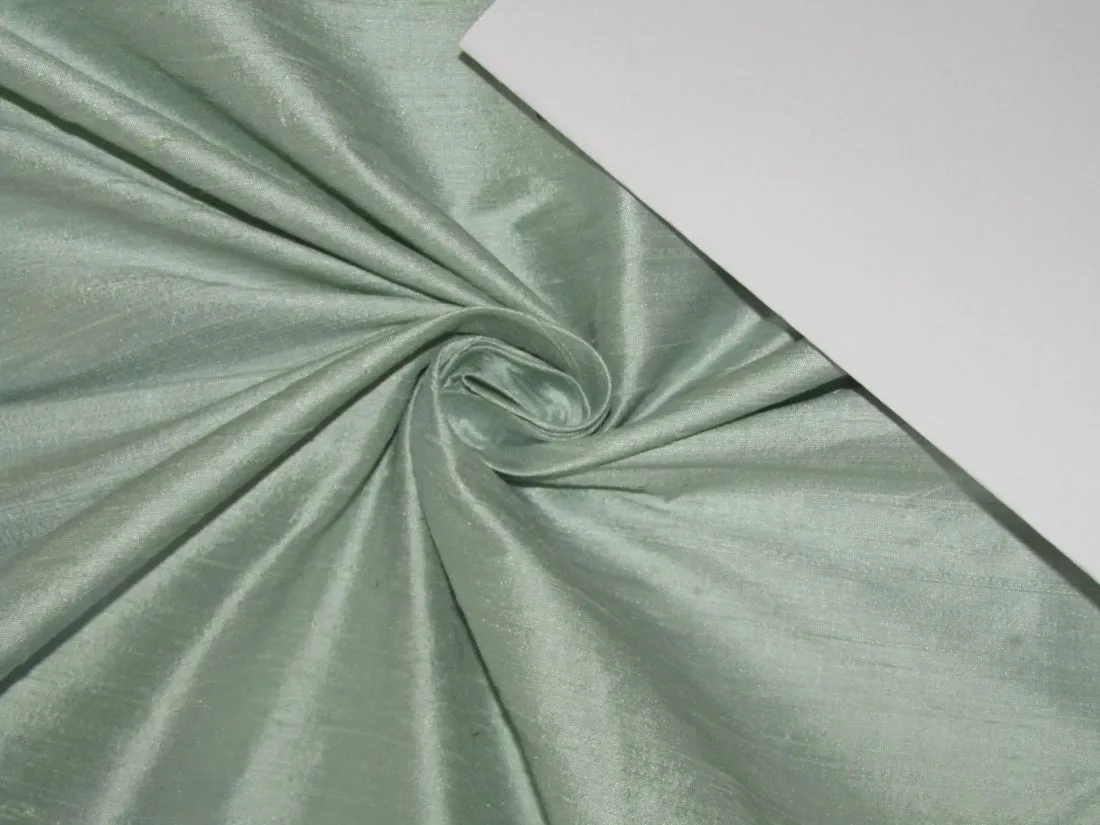 100% silk dupion pastel dusty green color 54" wide slubs MM76[6]