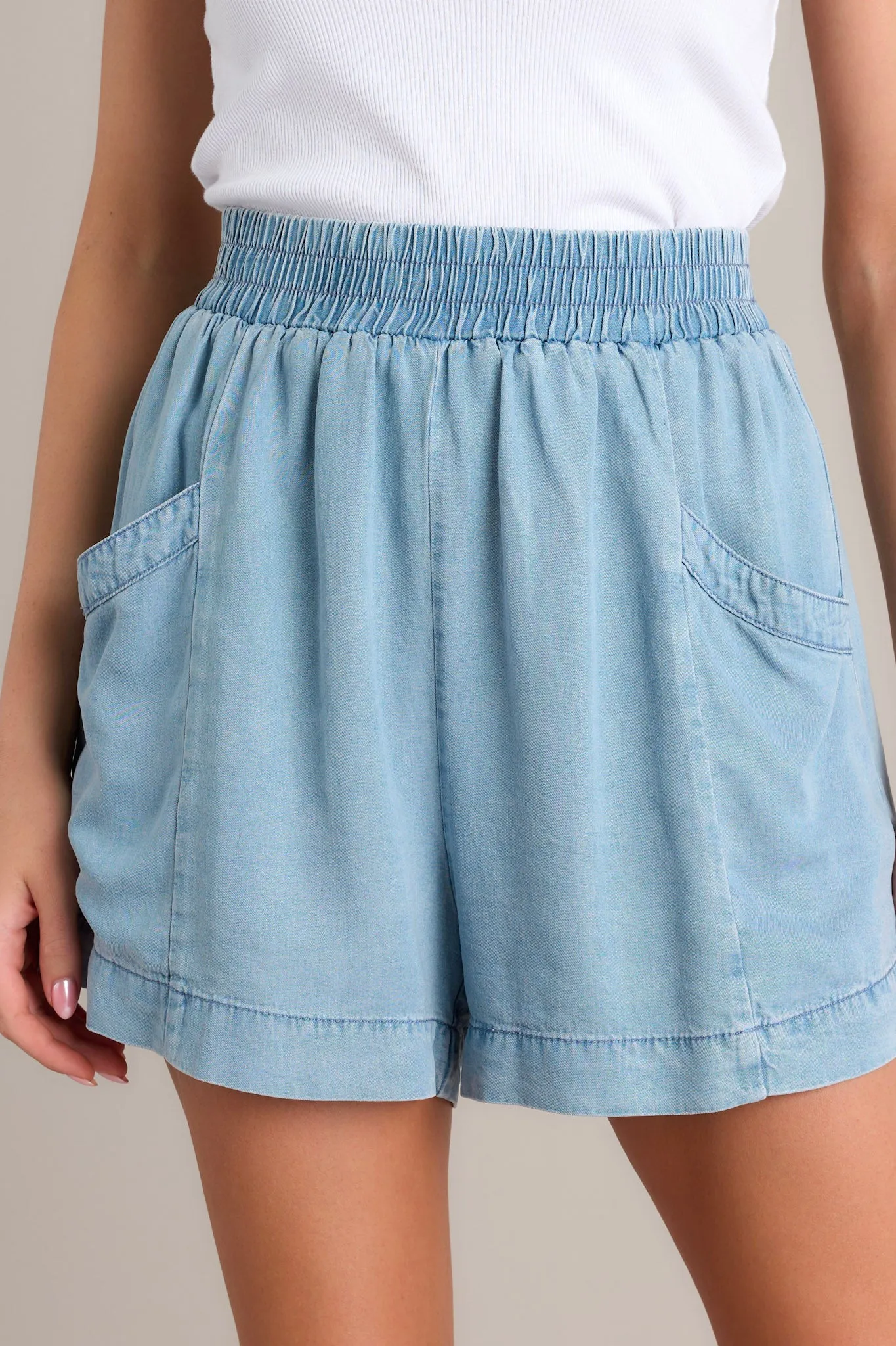 Azure Ambiance Light Chambray Shorts