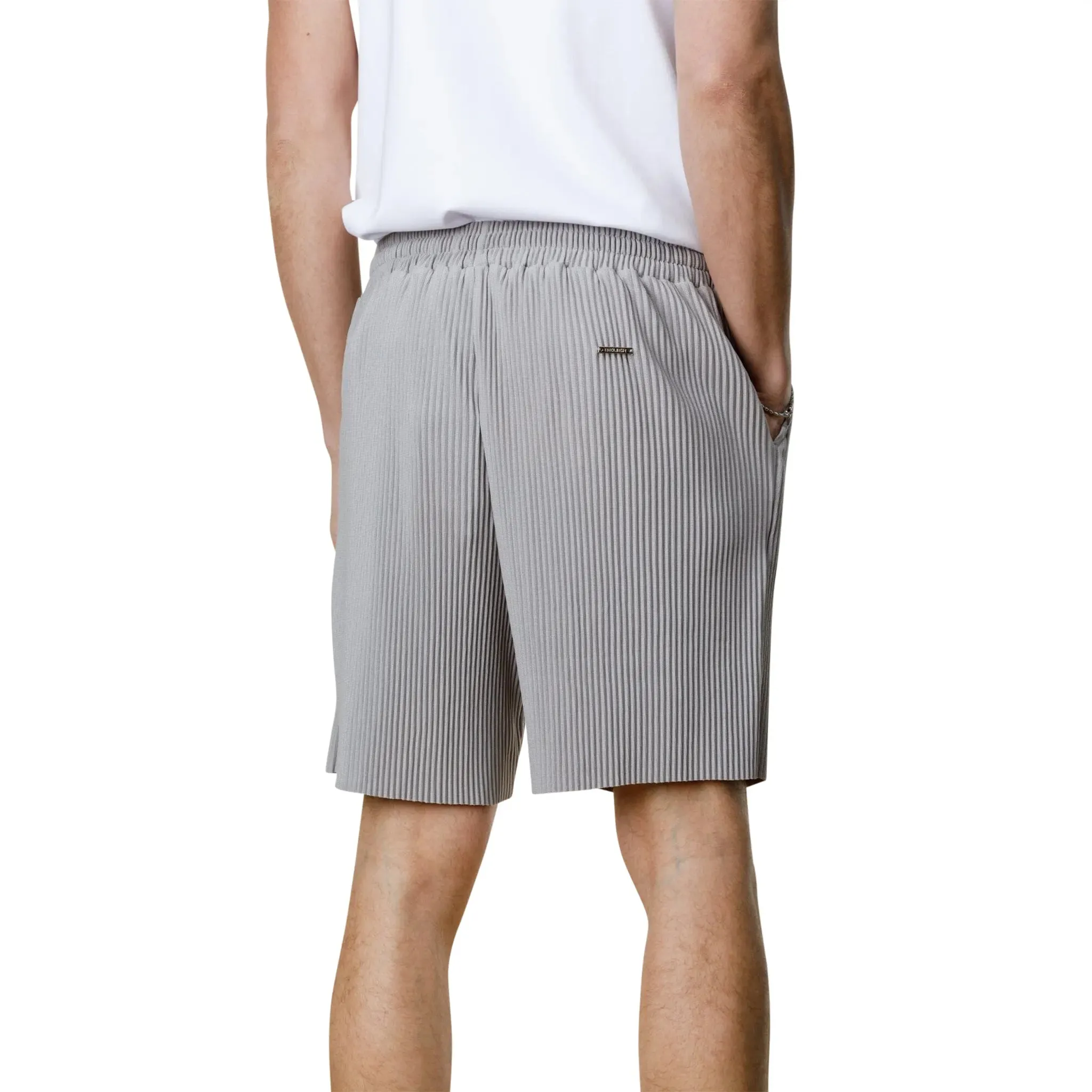 Belier Pleated Light Grey Shorts