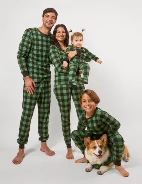 Black & Green Plaid Matching Family Pajama Set