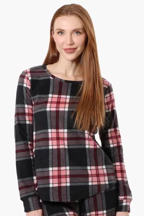 Canada Weather Gear Plaid Crewneck Pajama Top - Pink