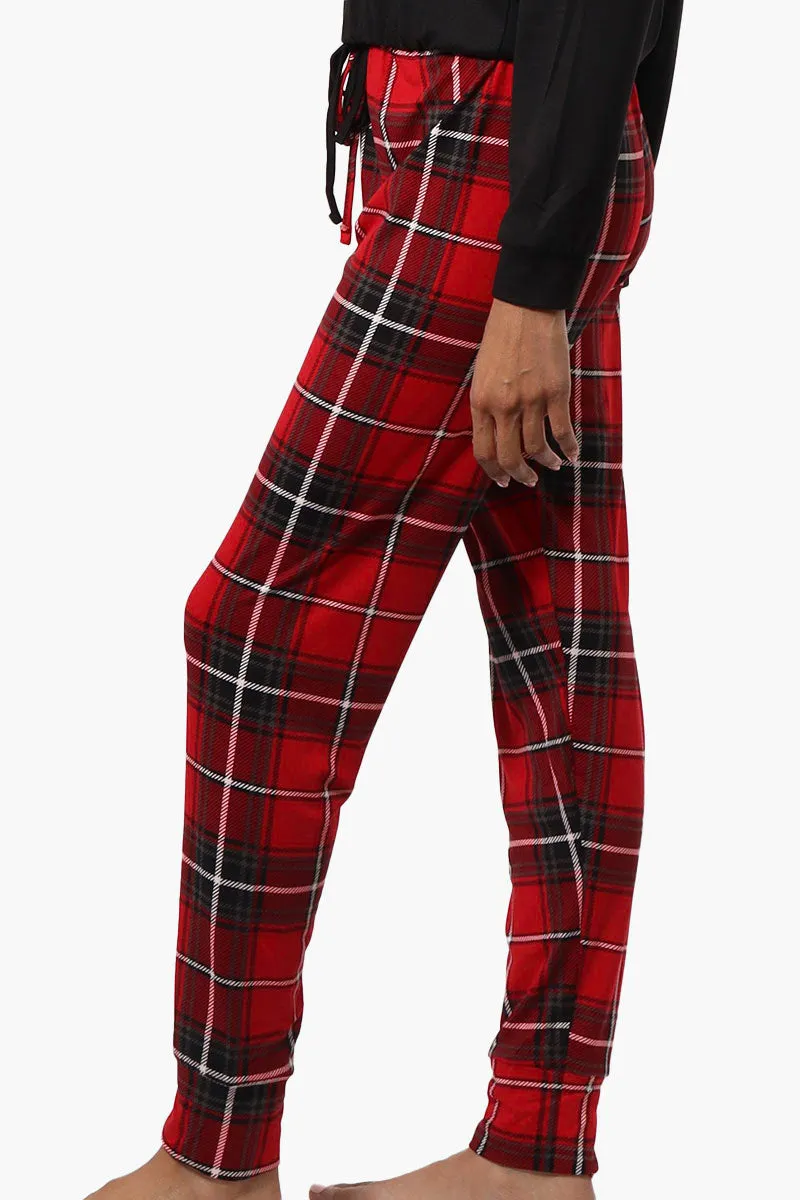 Canada Weather Gear Plaid Tie Waist Jogger Pajama Pants - Red