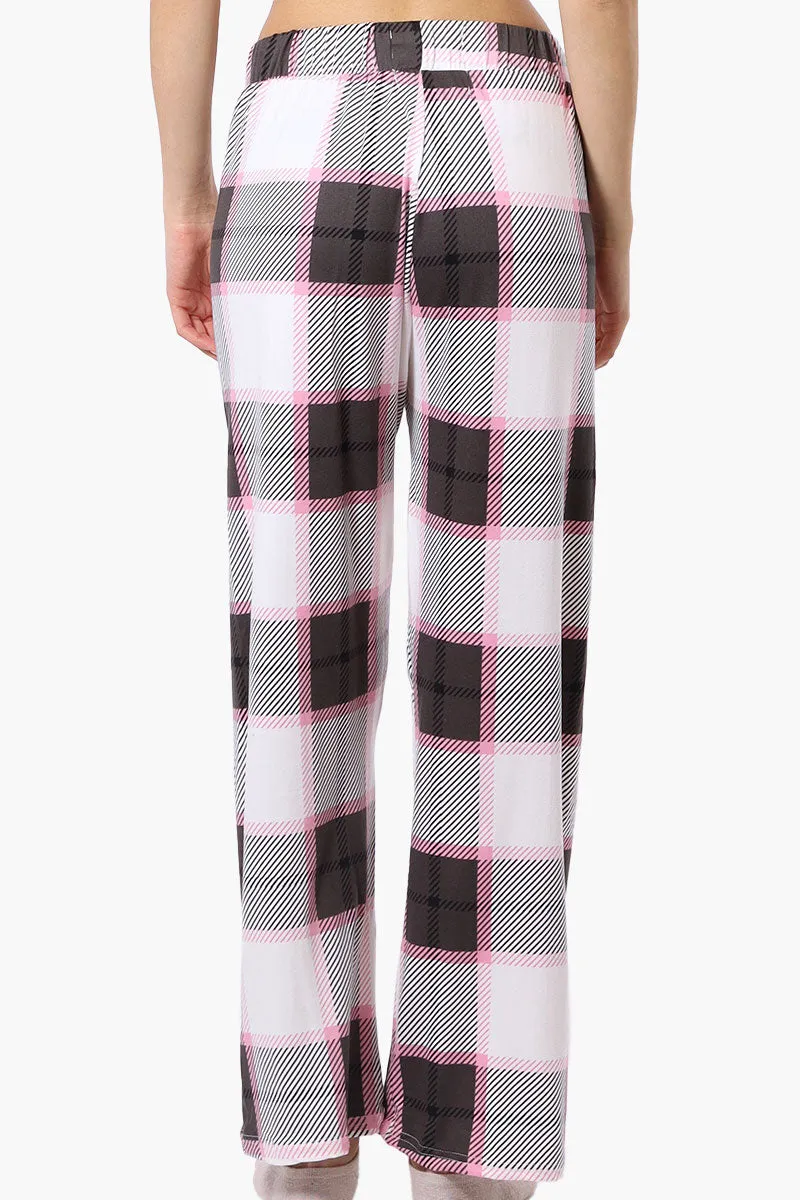 Canada Weather Gear Plaid Wide Leg Pajama Bottoms - White