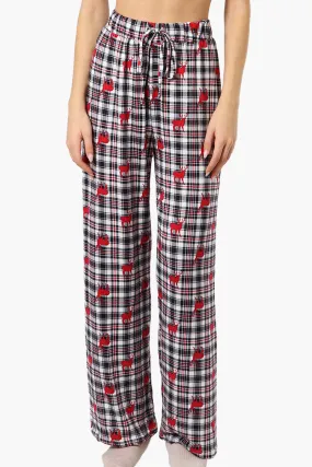 Canada Weather Gear Reindeer Pattern Wide Leg Pajama Pants - Multi