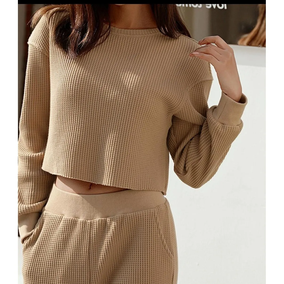 Casual Sweater Top Bottom Two-piece Loungewear