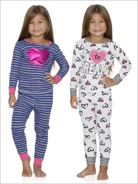 Cozy Couture  Girls' I Love to Dream Space DYE Hello Cotton Pajamas