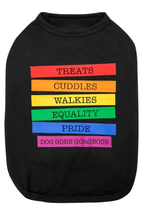 DGG Pride Flag Inspirational Words Black Dog T-Shirt