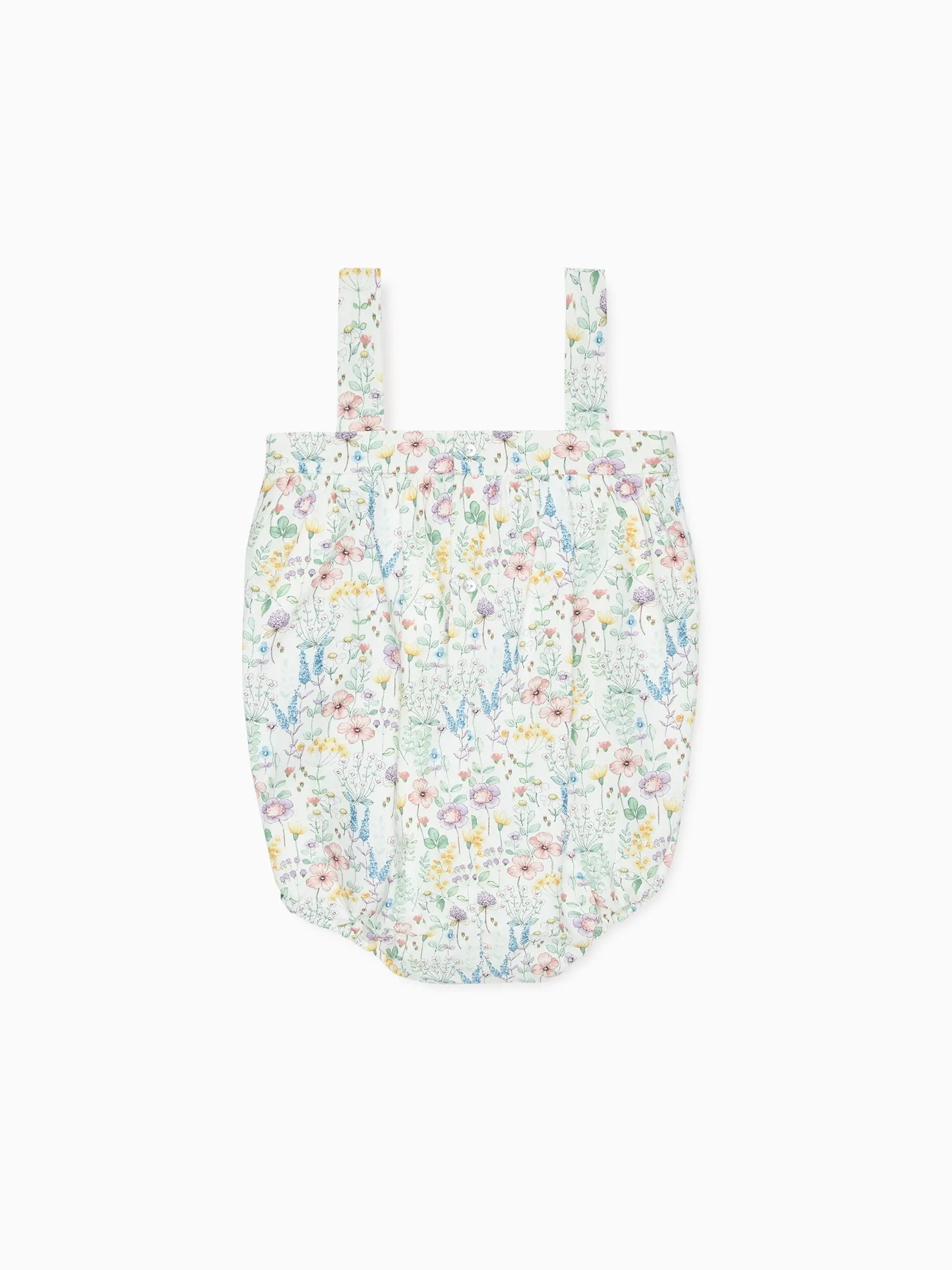 Ivory Floral Filada Baby Girl Romper Overalls