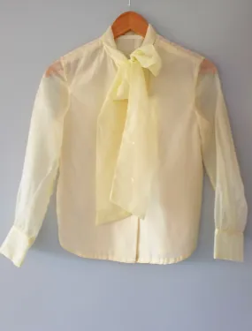 Lemon Pussy Bow Blouse - S