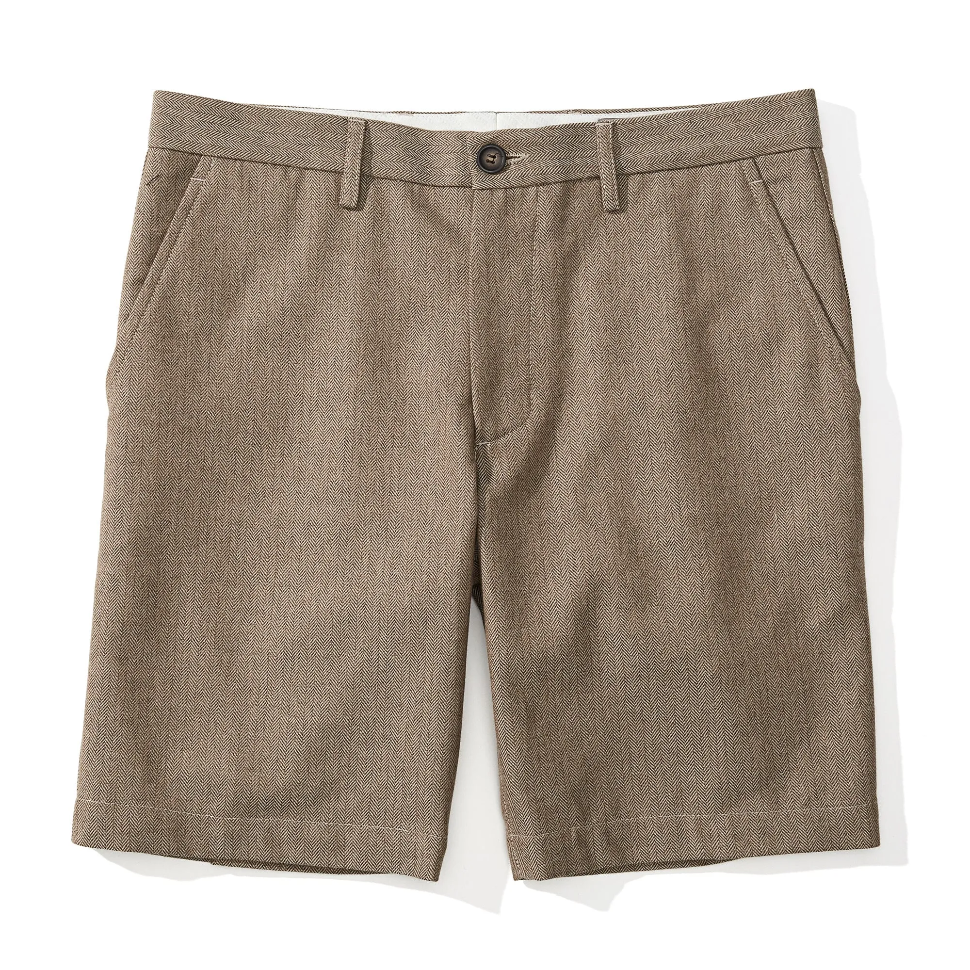 Liam - Light Brown Herringbone Shorts