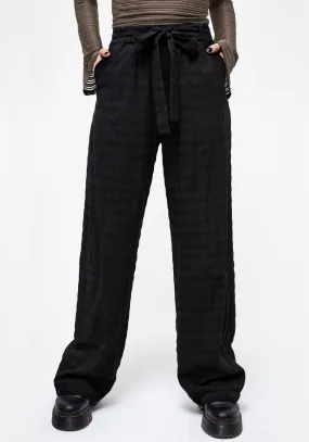 Lithium Tie Waist Check Wide Leg Trouser