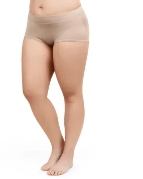 Lux Cotton High Waist Boyshort Brief | Light Beige