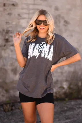 Mama Checkered Bolt Tee