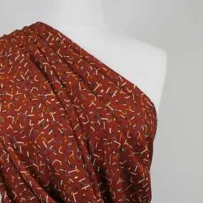 Monroe - Rust, Jumbled Woven Crepe Fabric - 1.4m Remnant