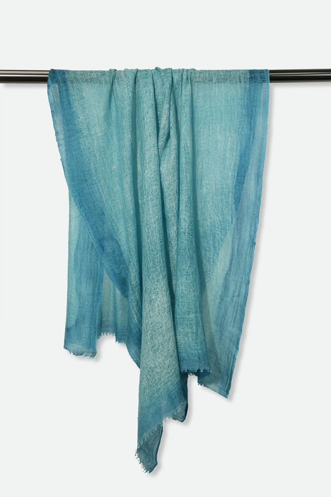 OCEANA BLUE SCARF IN HAND DYED CASHMERE