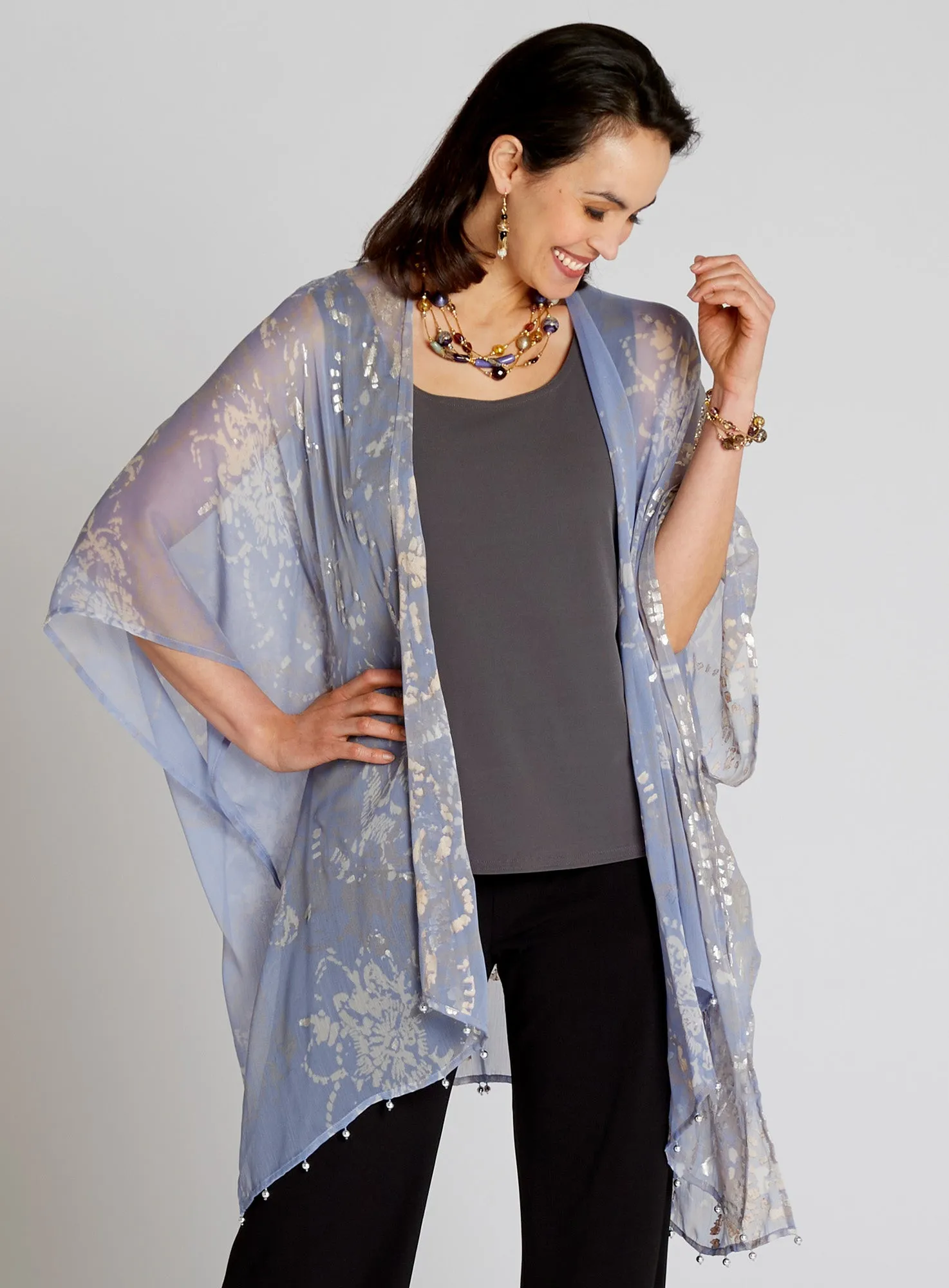 Pewter Lotus Caftan Topper