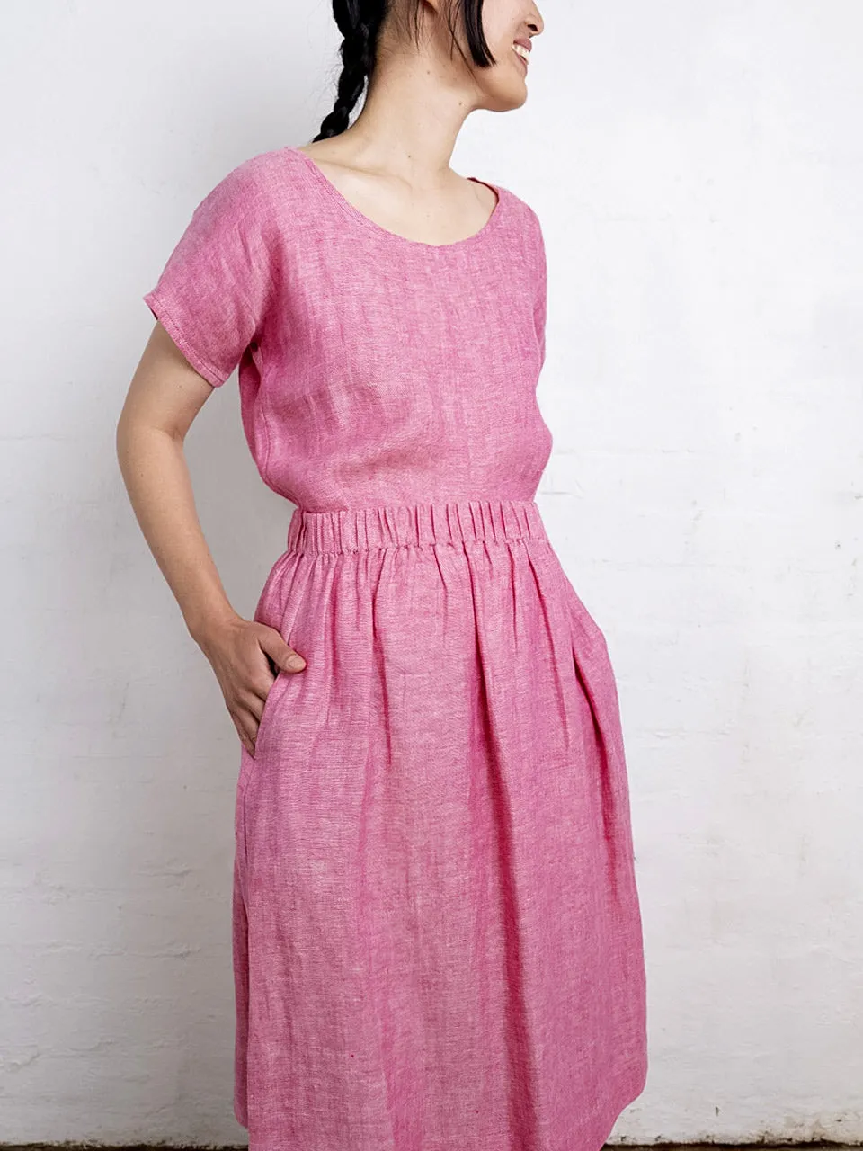 Pieces Top - 100% European Linen - Old Soul Pink Twill (Women S-L)