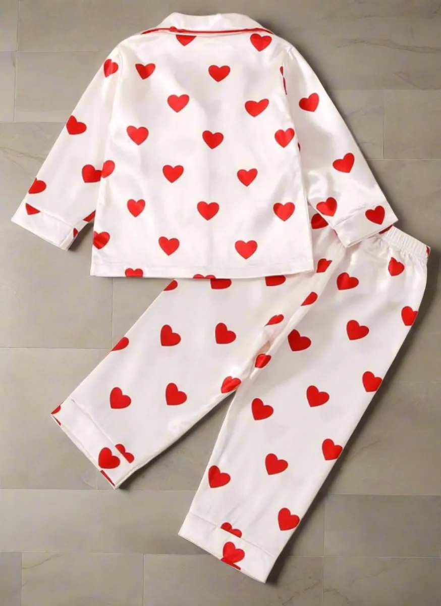 Satin Heart Pajamas for Toddlers