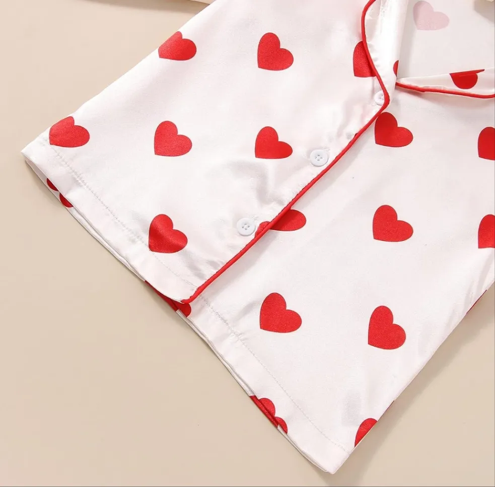 Satin Heart Pajamas for Toddlers