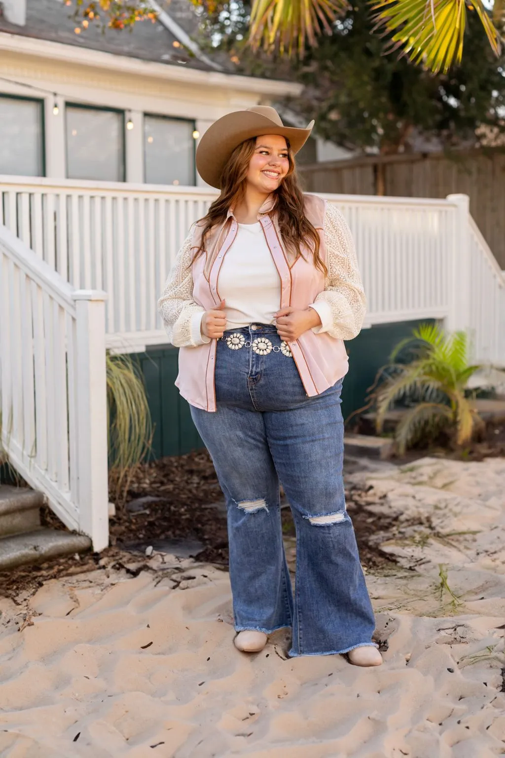 Sleeveless Satin Fringe Top, Pastel