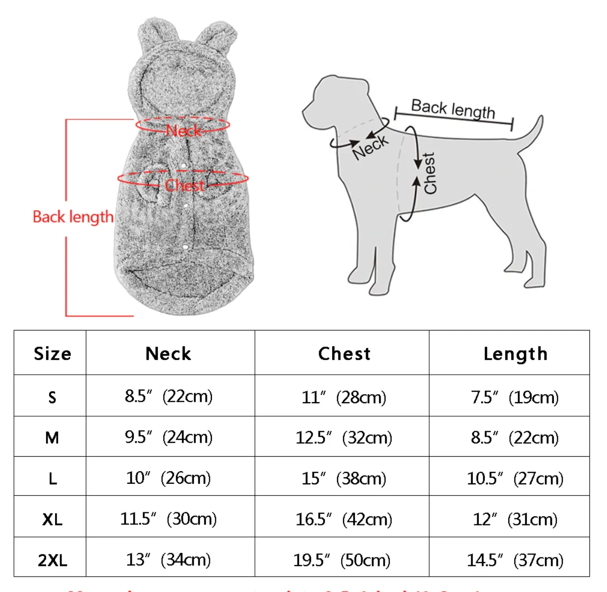 Soft Fleece Bear Hoodie Pajamas Coat for French Bulldog (WS37)