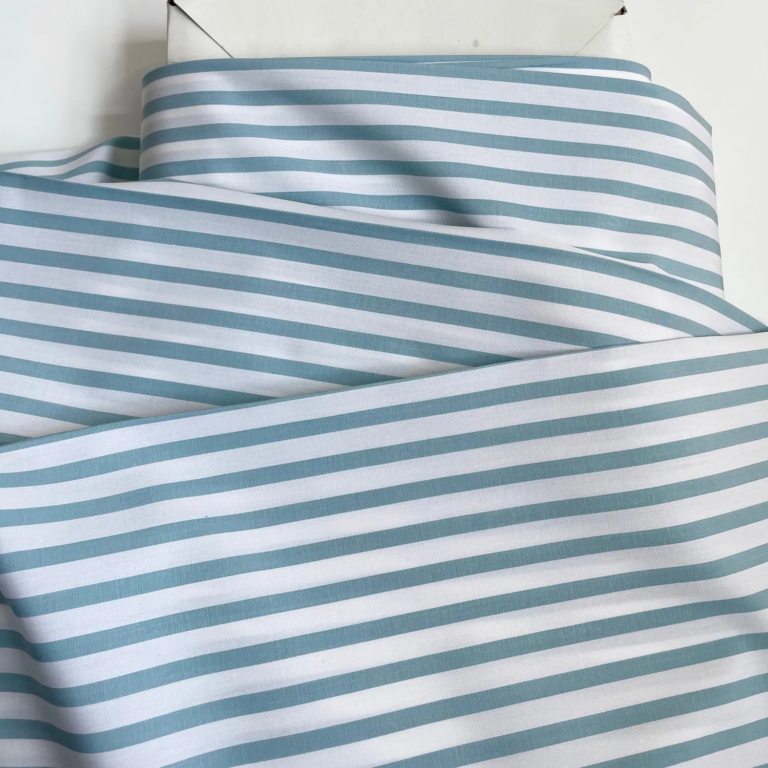 Striped Cotton Shirting - Soft Blue