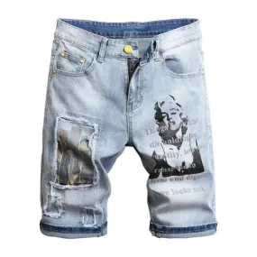 West Louis™ Marilyn Monroe Print Youth Denim Shorts