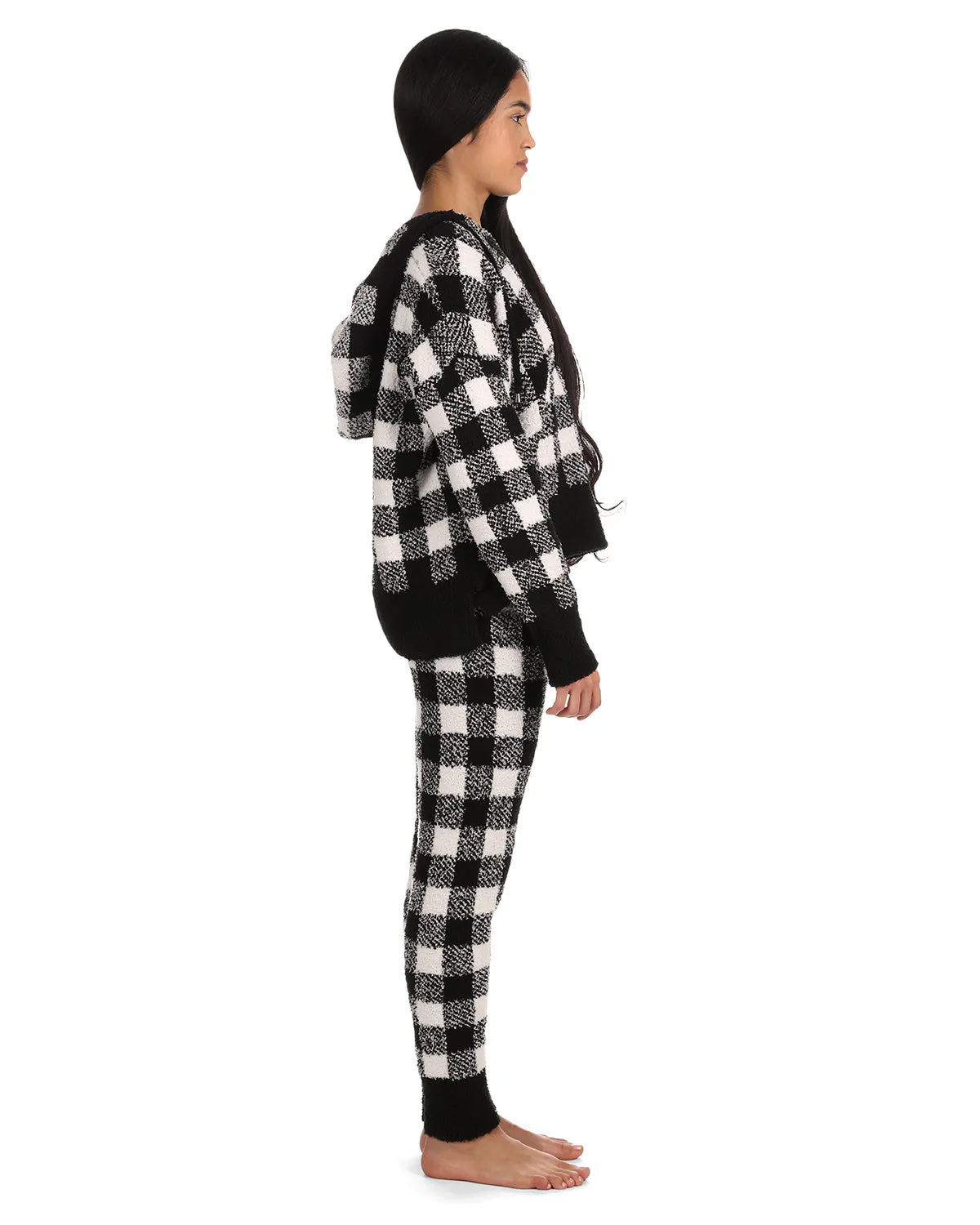 Women's Buffalo Check Soft and Cozy Knit Jogger Pants