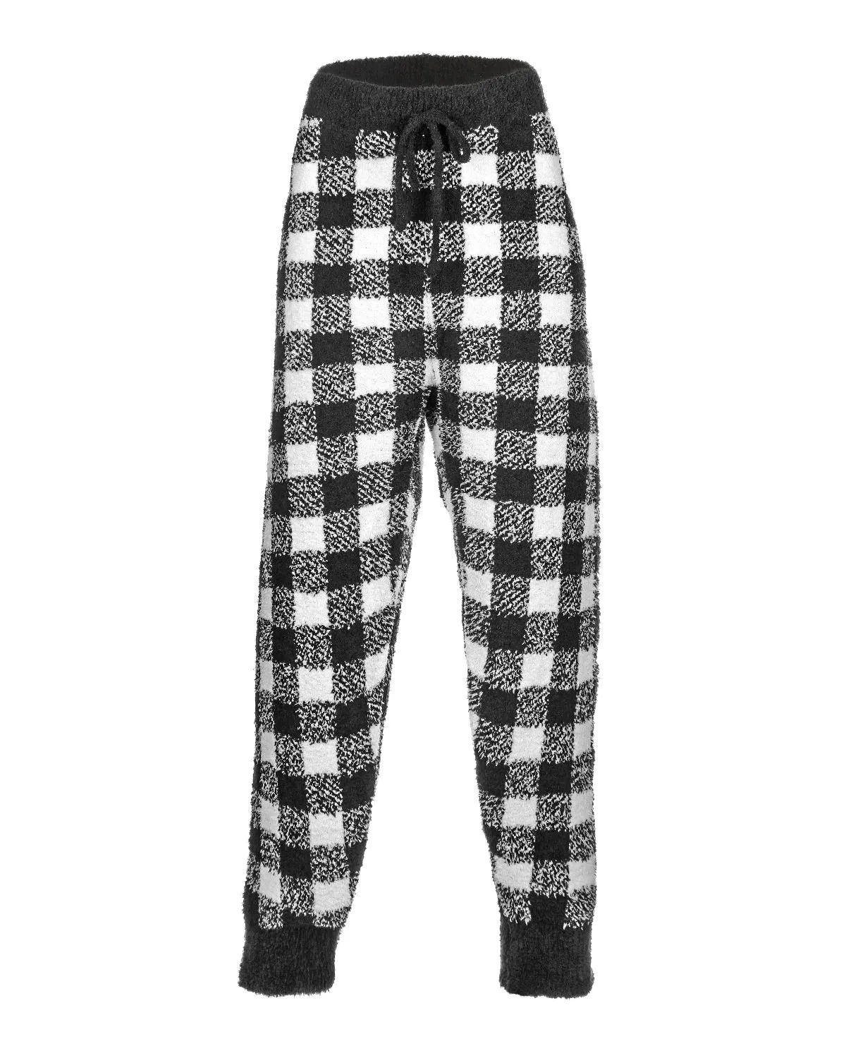 Women's Buffalo Check Soft and Cozy Knit Jogger Pants